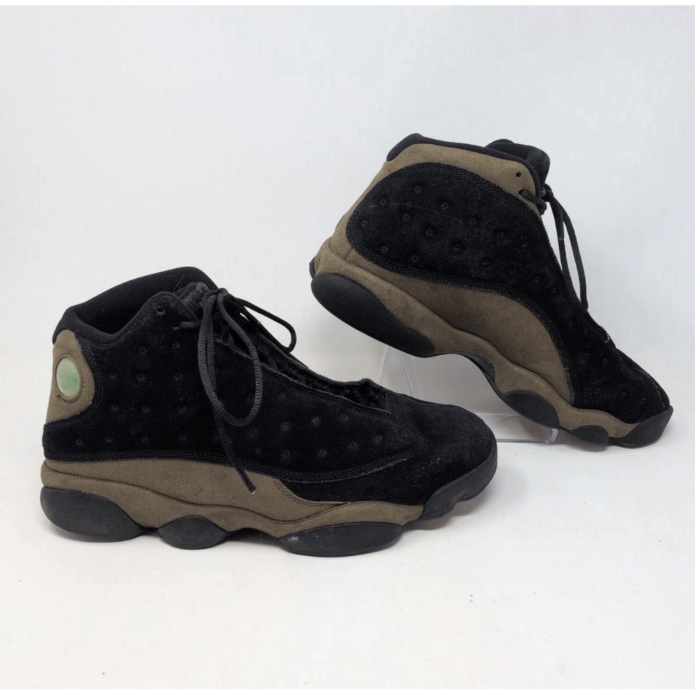 Nike Air Jordan 13 Retro Olive Black Suede Sneakers 414571-006 Mens 12